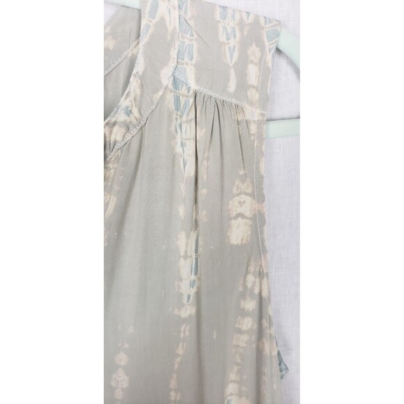 Michael Stars Dress Shift L Green Stone Vertical Geometric Print Beachy Coastal - Picture 4 of 8